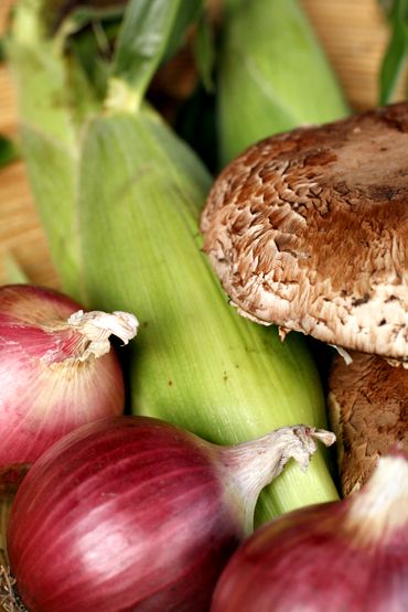 Corn-Portobello-red onions 370p