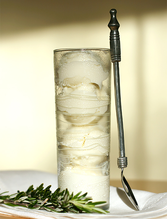 Rosemary gelato with crème fraîche