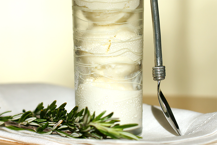 Rosemary gelato with crème fraîche