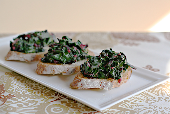 IMG_4347 Spicy beet-green crostini Spicy beet-green crostini