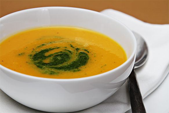 IMG_8255 Winter squash soup Winter squash soup with citrus-mint pesto