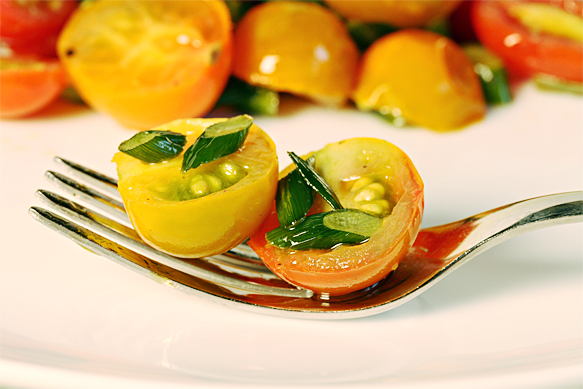 IMG_1857 Flash-sautéed cherry tomatoes with garlic scapes and chives Flash-sautéed cherry tomatoes with garlic scapes and chives