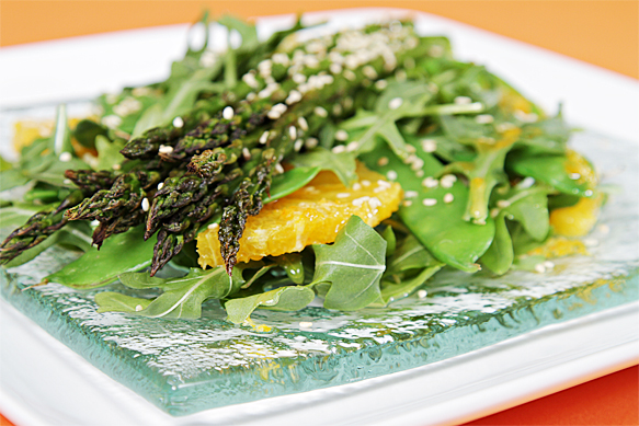 Food and Style - Roasted asparagus salad with Valencia oranges and ginger-citrus vinaigrette Food and Style - Roasted asparagus salad with Valencia oranges and ginger-citrus vinaigrette