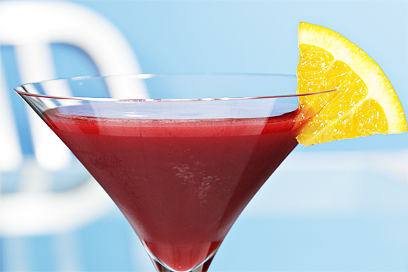 Blackberry Cosmopolitan with orange bitters