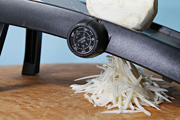 Julienned celeriac
